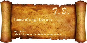 Tomanóczy Dénes névjegykártya