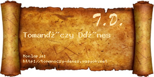 Tomanóczy Dénes névjegykártya