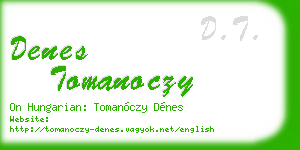 denes tomanoczy business card