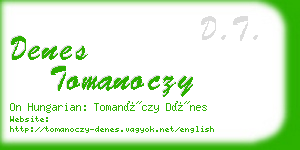 denes tomanoczy business card